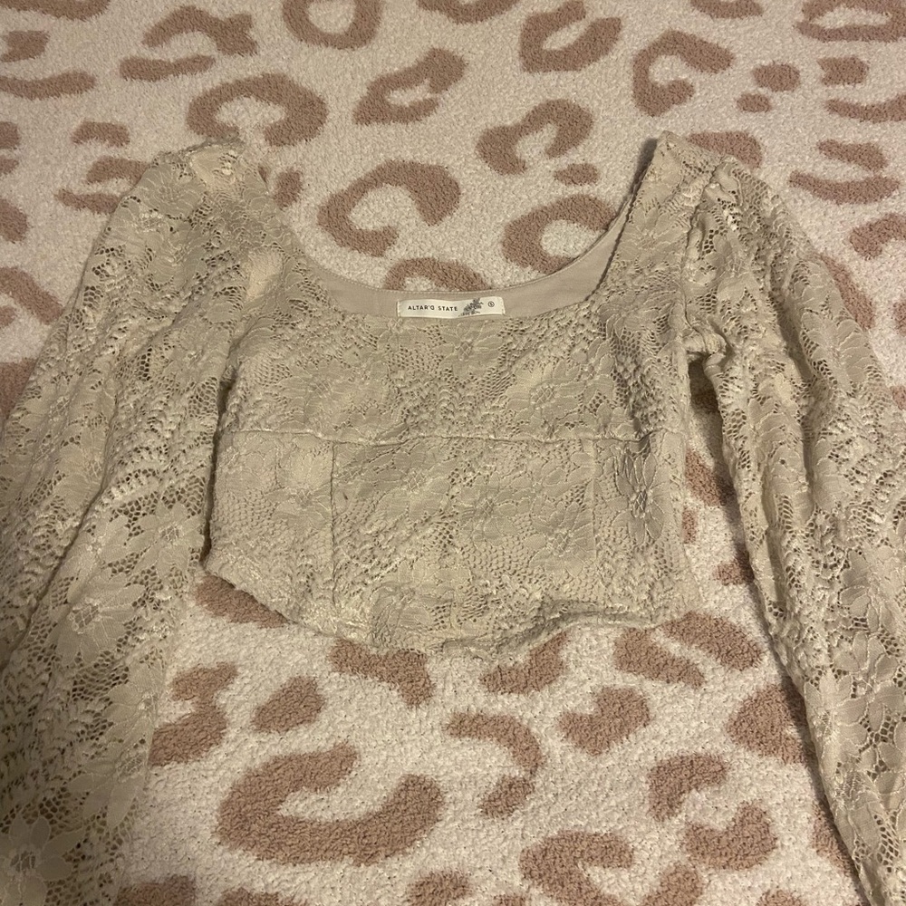 Altar'd State Lace Blouse in Cream